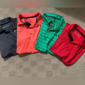 Boys Bundle of 4 Under Armor Size Medium Polo